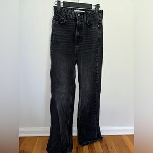 Zara high rise long length straight cut Jeans